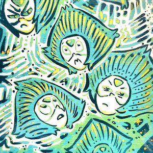 Original "Green Space" Peridot Acrylic Painting on Arches Paper (2025)